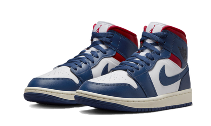 Air Jordan 1 Mid French Blue Gym Red (W)