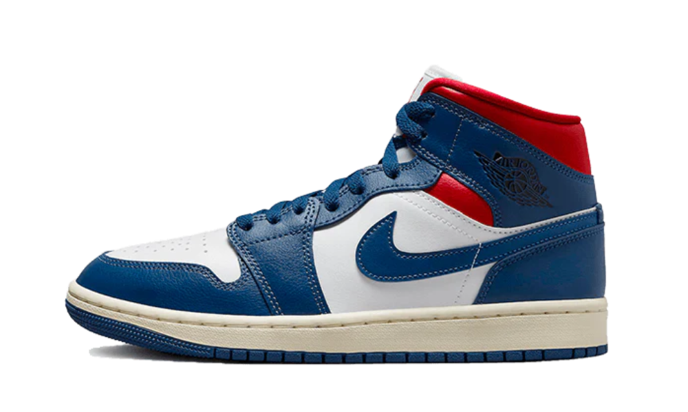 Air Jordan 1 Mid French Blue Gym Red (W)