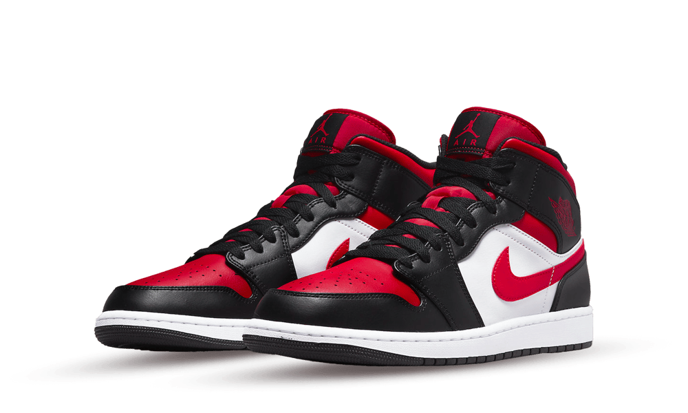 Air Jordan 1 Mid White Black Red